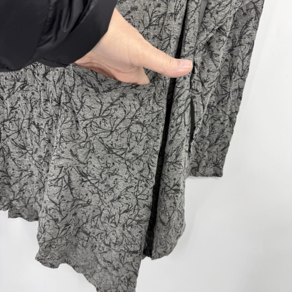 Chalet et ceci Medium Gray Cowl neck Burnout Tunic Long Sleeve Asymmetrical hem - Picture 6 of 9